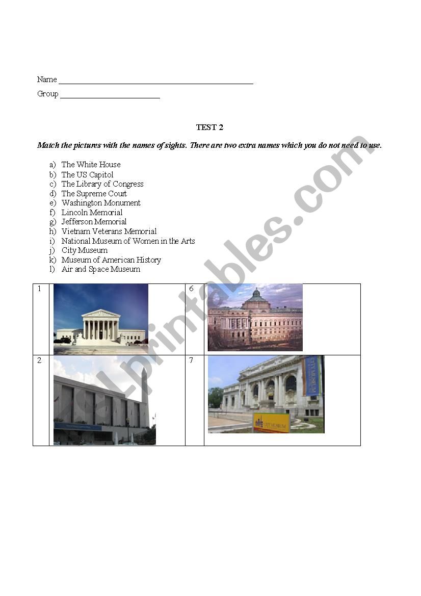 Washington, DC Test 2 worksheet