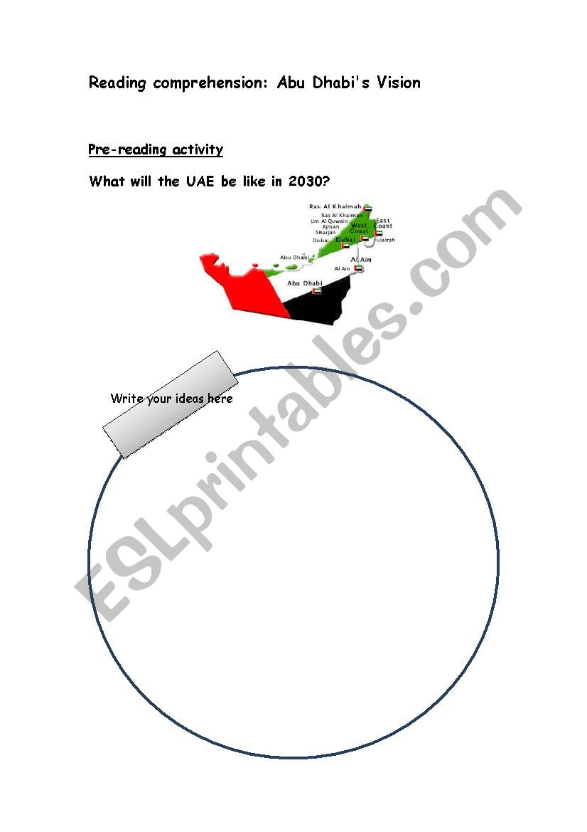 Abu Dhabi Vision 2030 worksheet