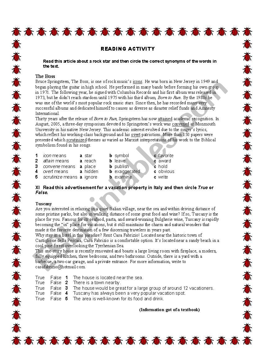 THE BOSS   worksheet