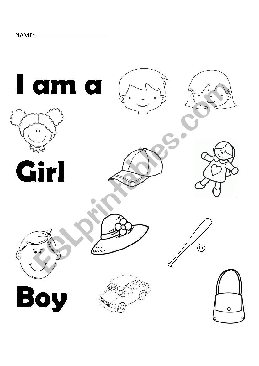 Boy and girls worksheet