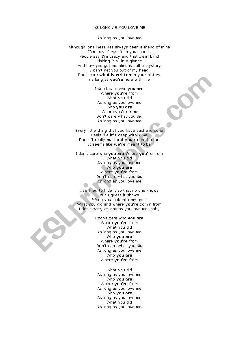 as long as you love me lyrics backstreet boys 2008 as long as you love me lyrics backstreet boys 2008