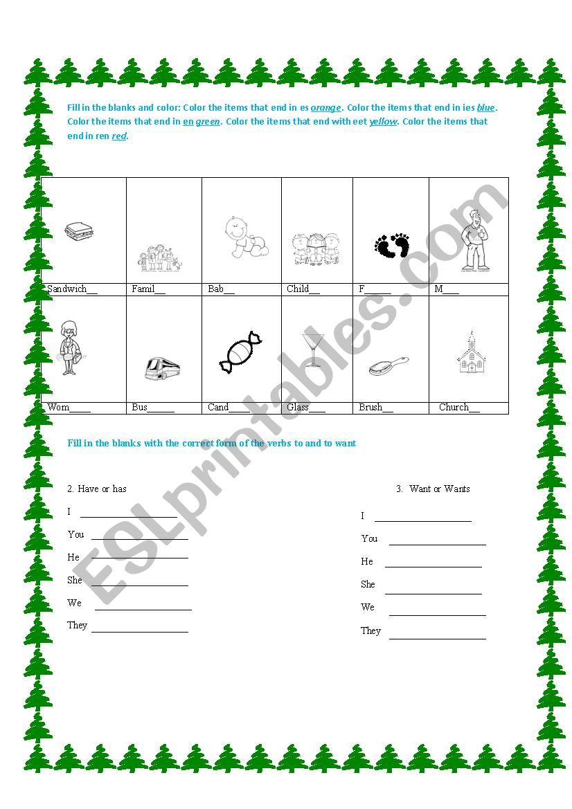 Plurals worksheet