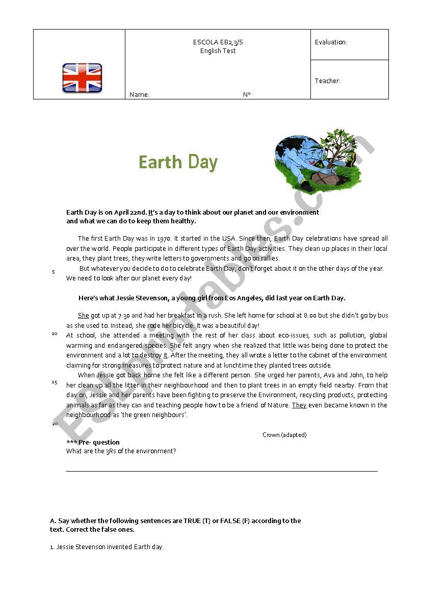 environment worksheet