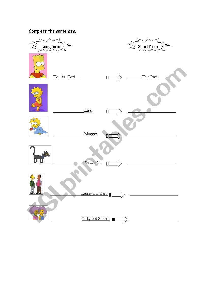 Verb to be- The Simpsons worksheet