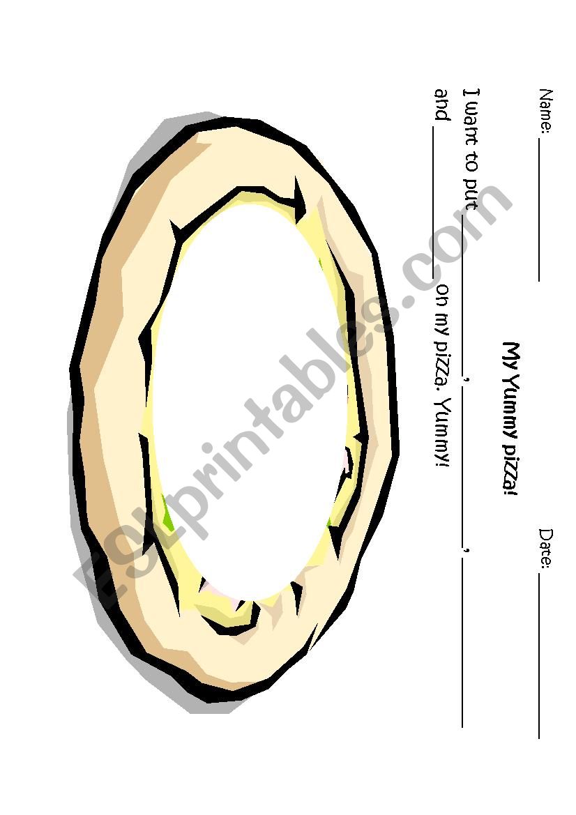 My Yummy Pizza worksheet