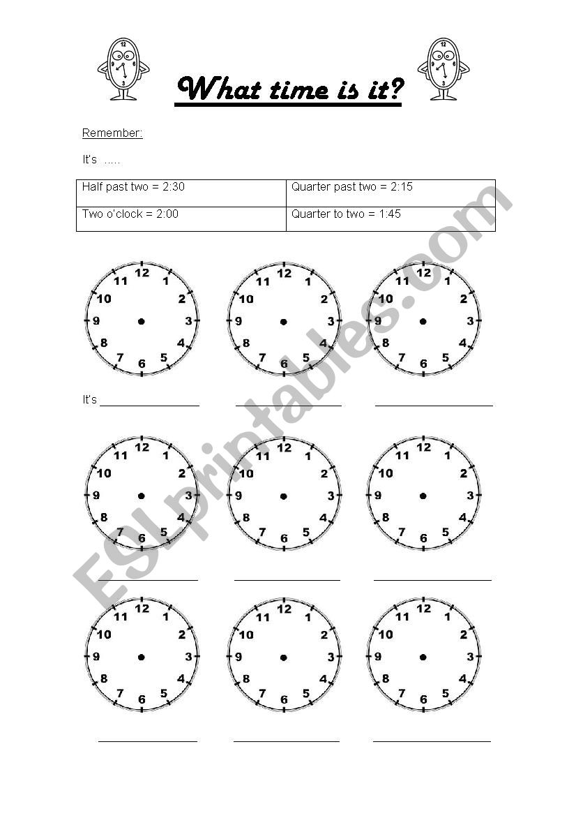 Blank time worksheet worksheet