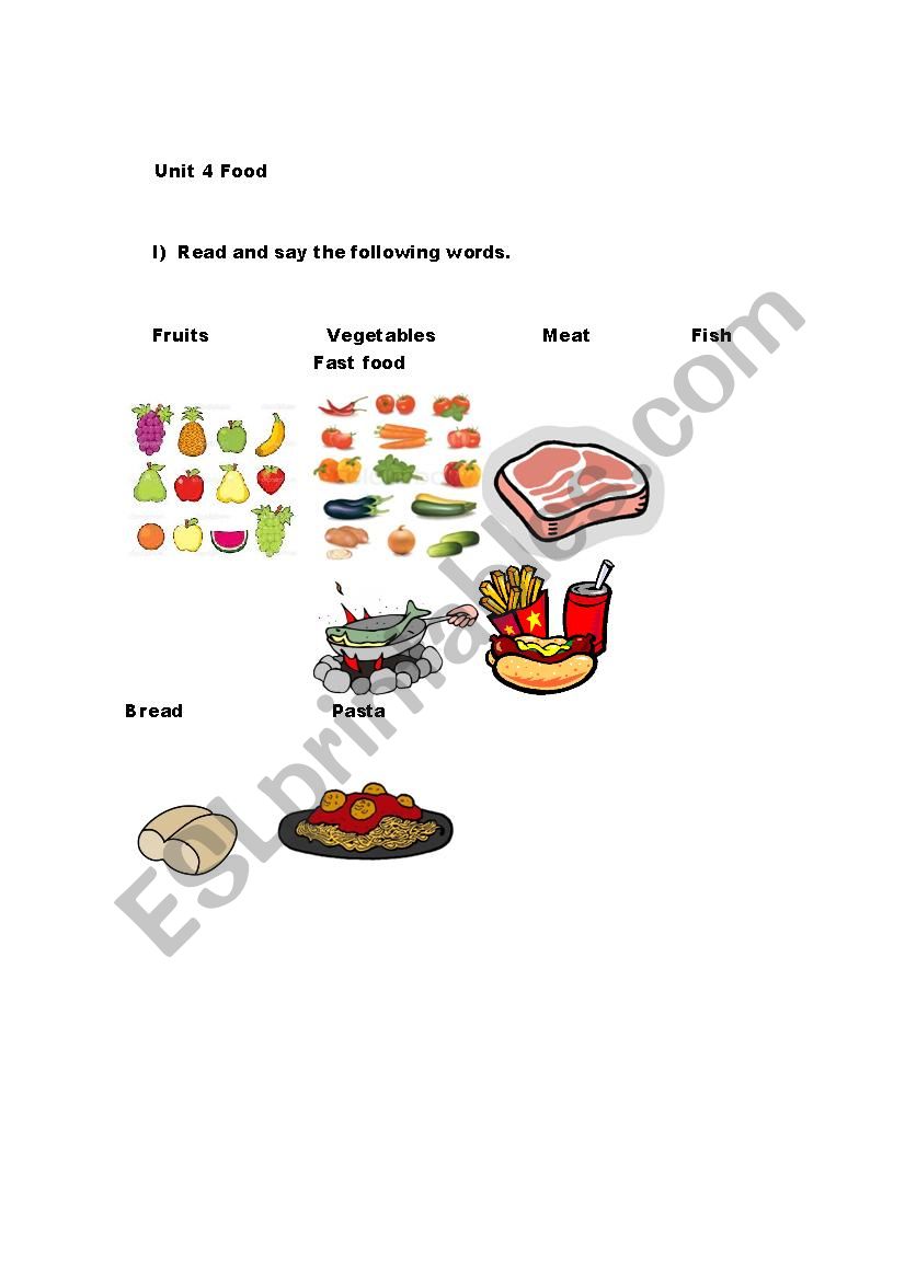 Food worksheet