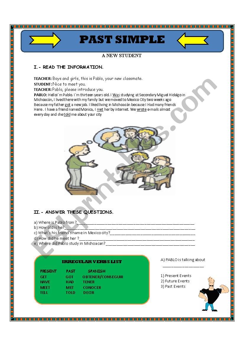 Past simple worksheet worksheet