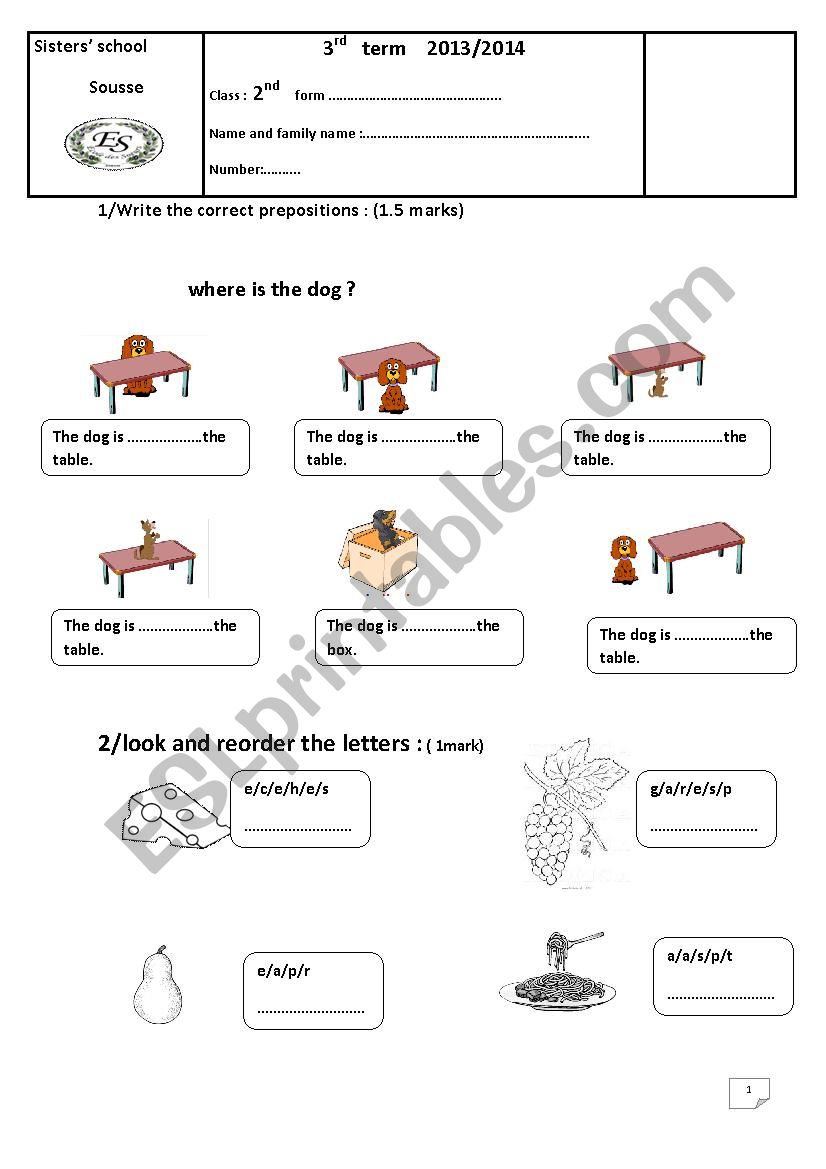 exam for beginners of end of year