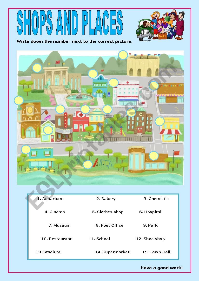 Shops and Places:7 worksheet