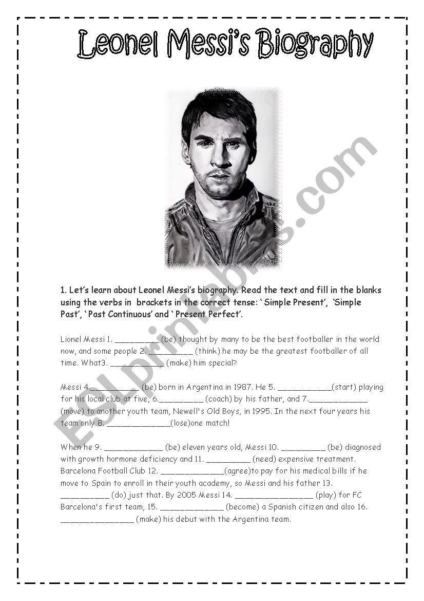 Revising Tenses with Leonel MessiÂ´s Biography 