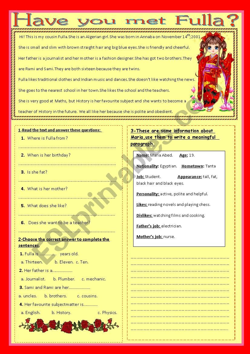 Have you met Fulla? worksheet