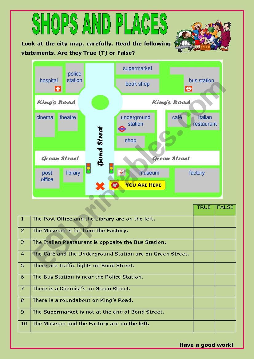 Shops and Places:9 worksheet