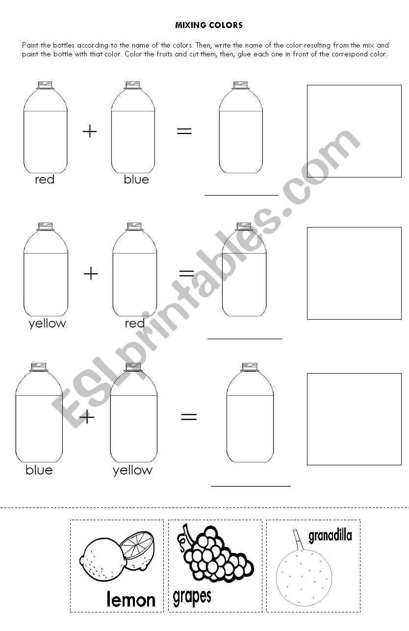 Mixing Colors worksheet