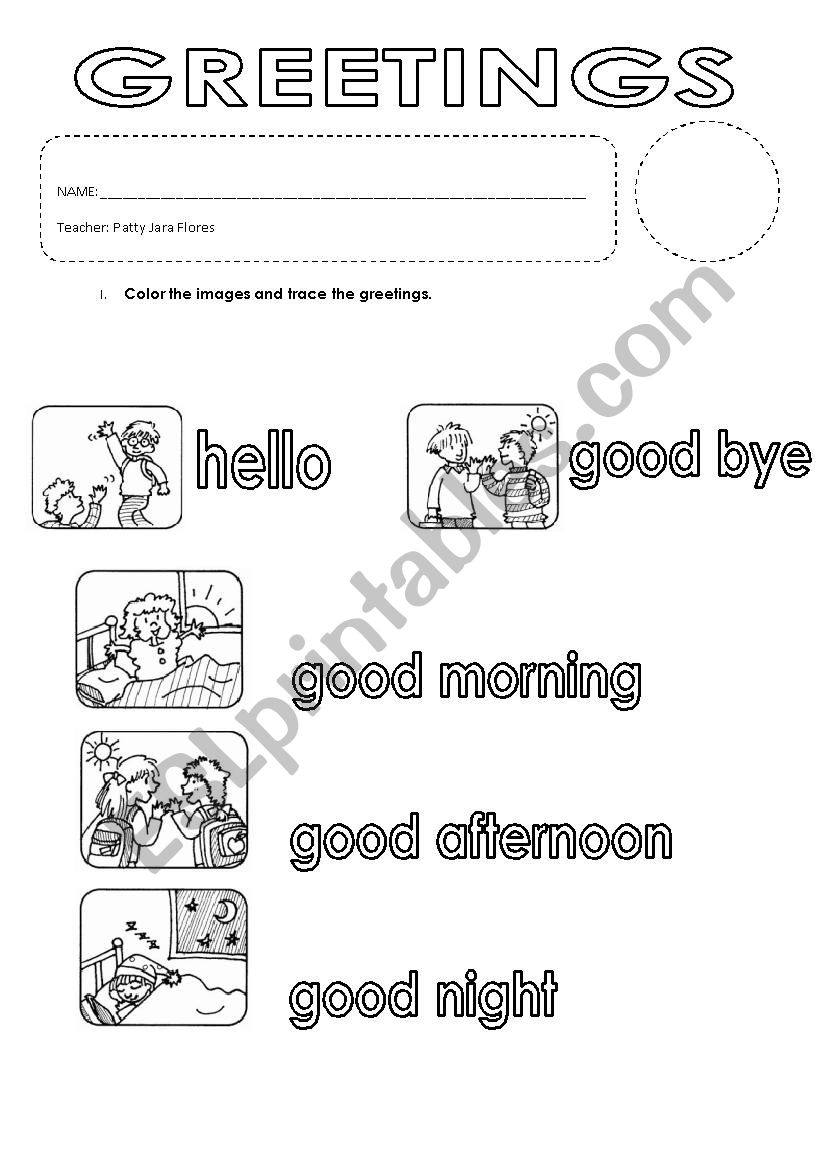 Greetings worksheet