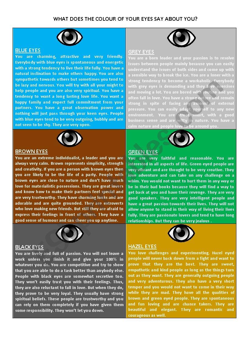 WHAT DOES THE COLOUR OF YOUR EYES SAY ABOUT YOU 