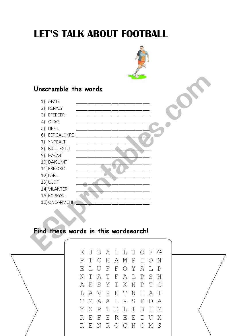 Let´s talk about football ESL worksheet by kaixovalou