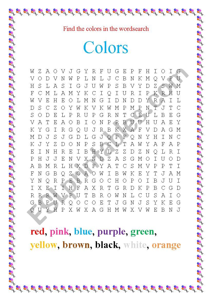 Colors worksheet