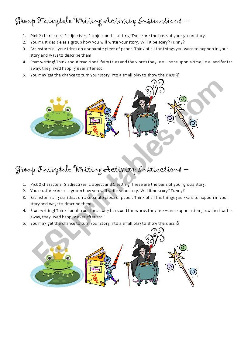Group Fairytale Writing worksheet