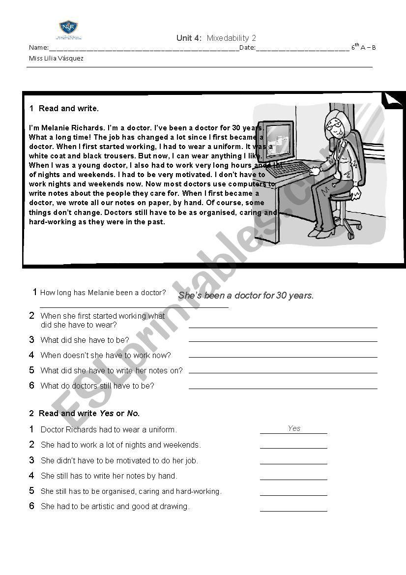 exam worksheet