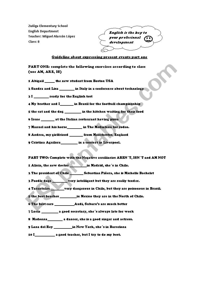 guideline-about-present-events-with-be-esl-worksheet-by-michael1966