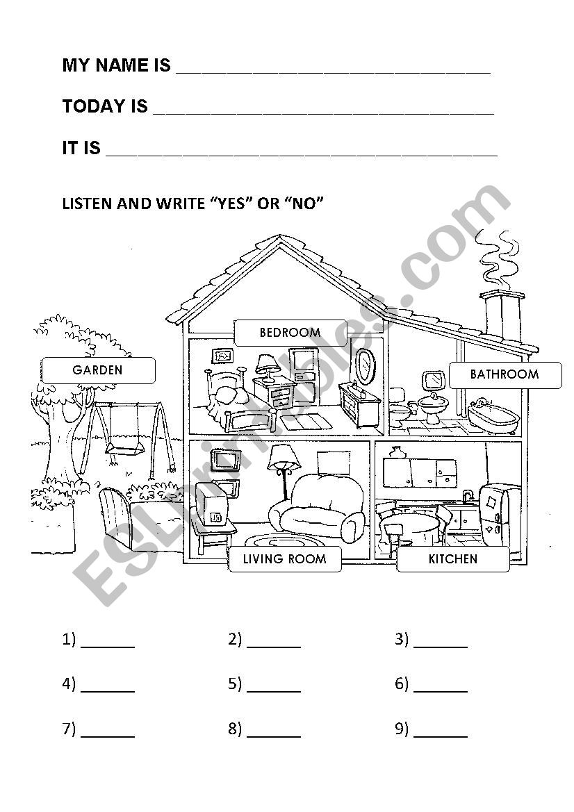 Furniture worksheet worksheet