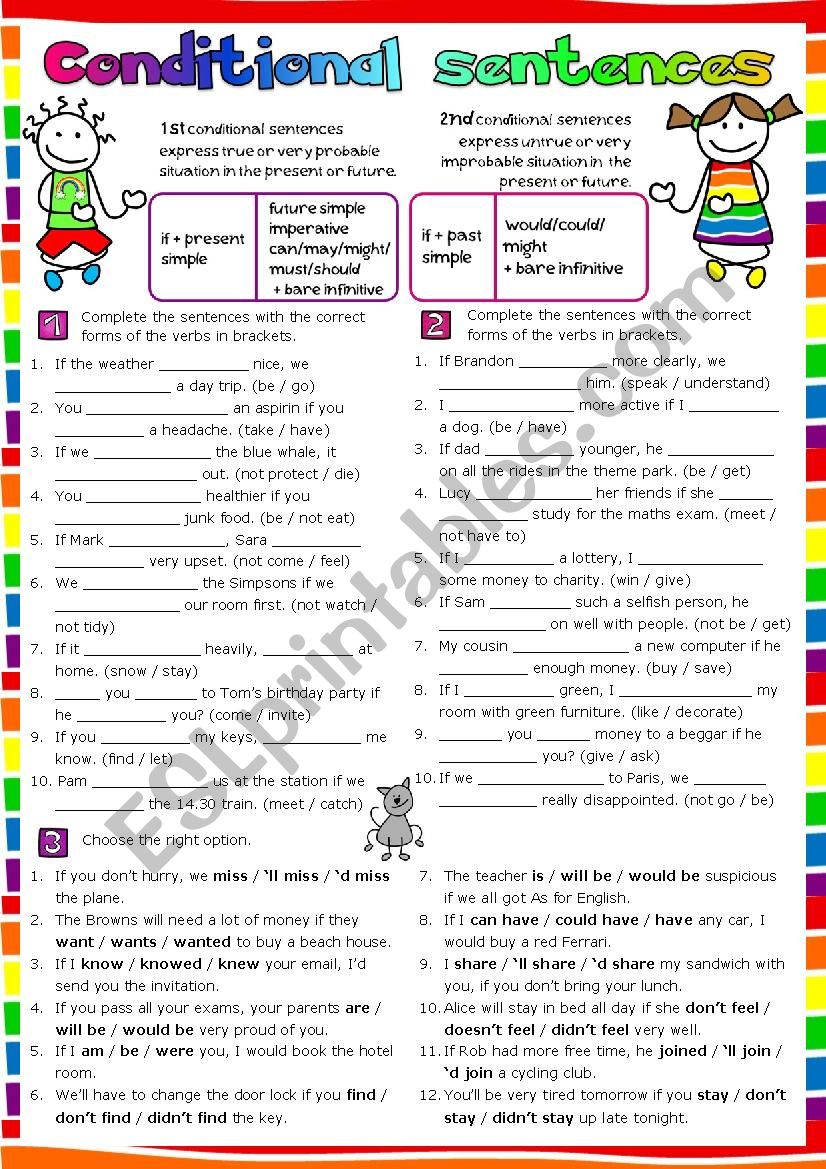 Conditional sentences - type 1&2 