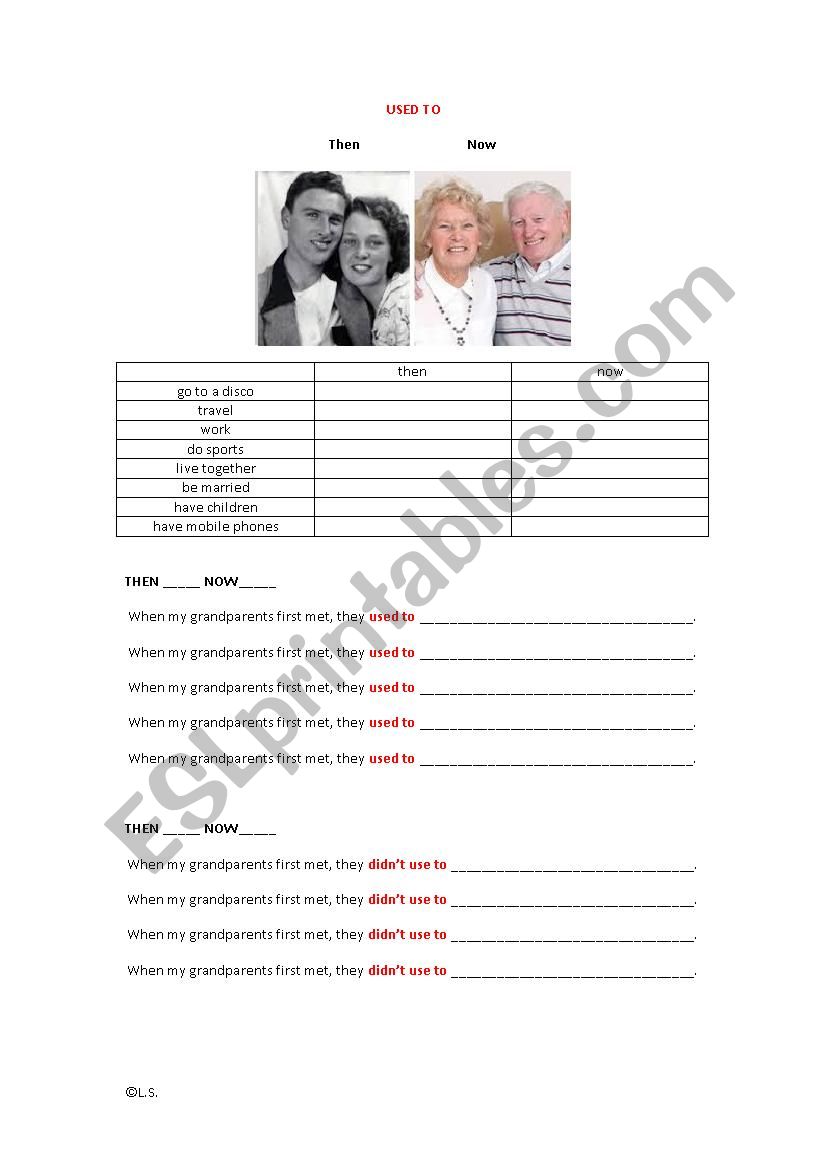 Then and Now worksheet
