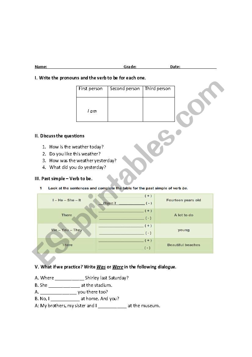 Past Simple worksheet