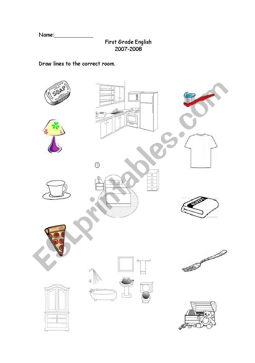 Rooms and Things worksheet