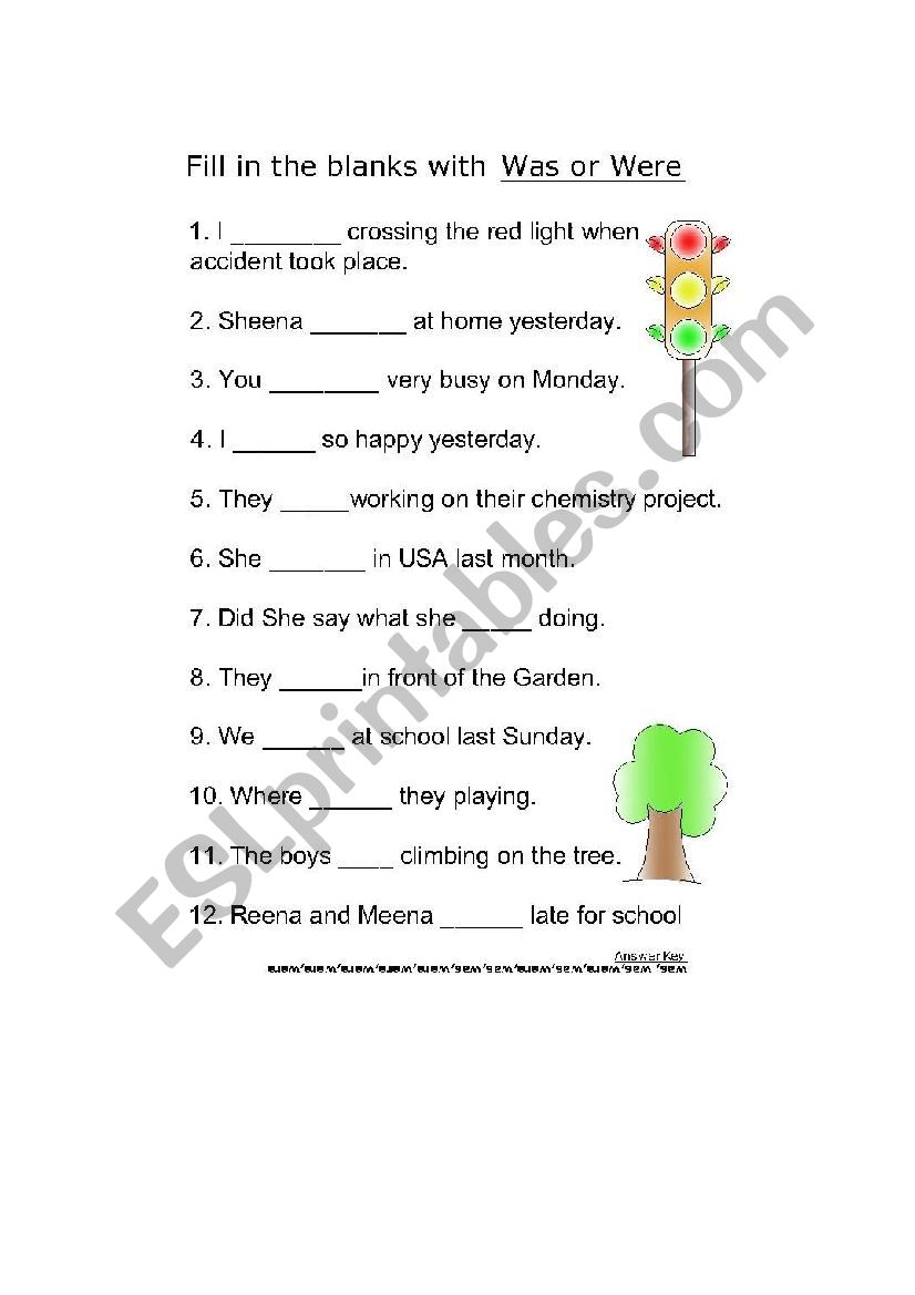 Past- Verb to be worksheet