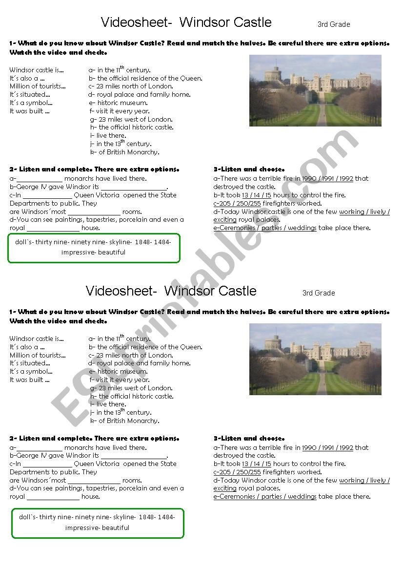 WINDSOR CASTLE worksheet