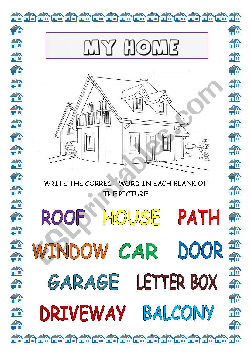 PARTS OF THE HOUSE  worksheet