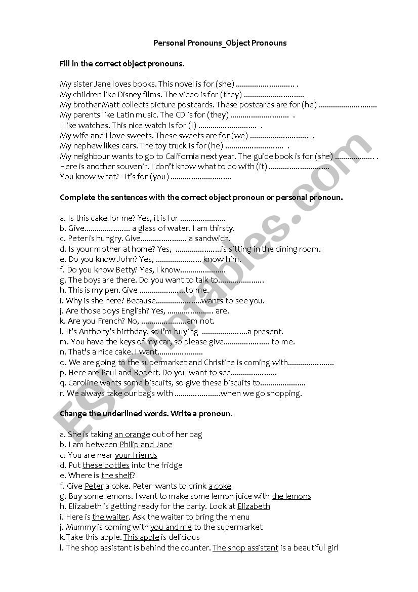 Personal pronouns_Object pronouns