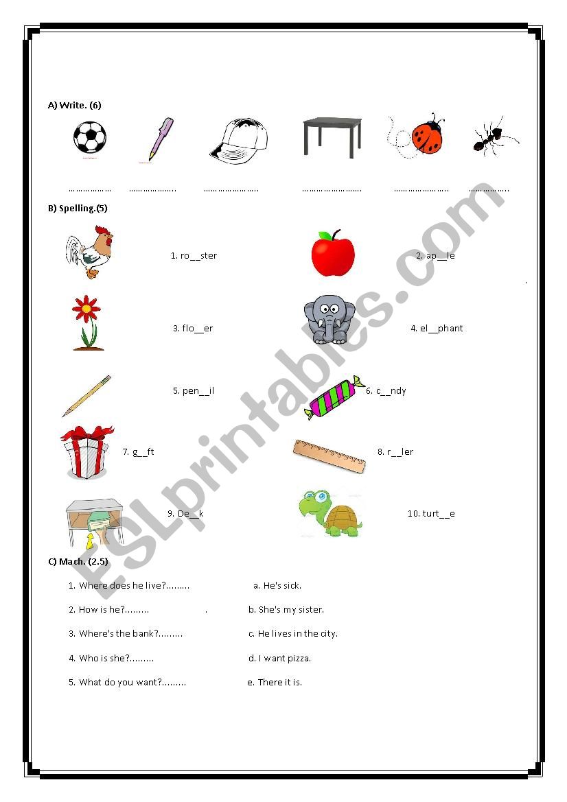 hip hip hooray 1 final exam worksheet