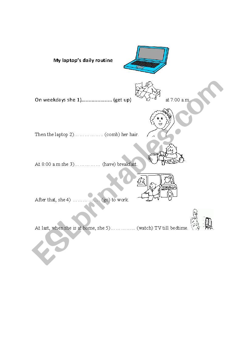 daily routine  worksheet