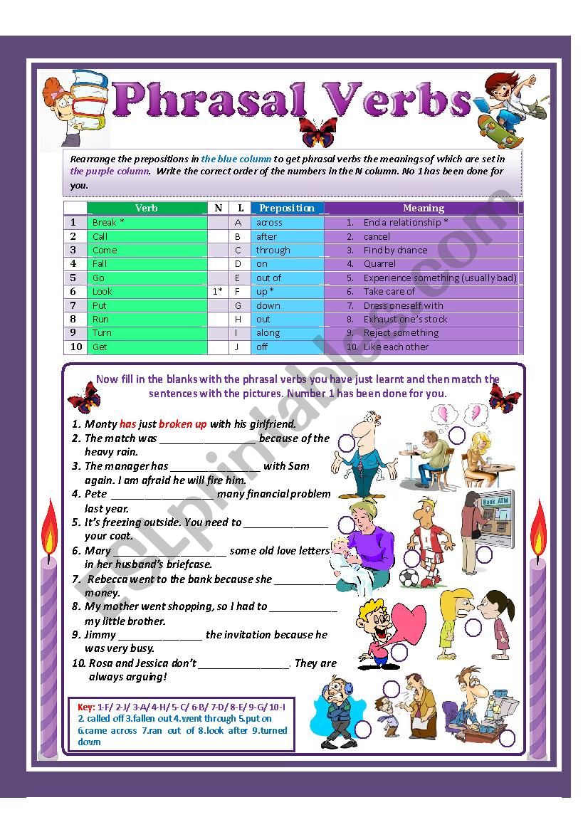 Phrasal Verbs worksheet