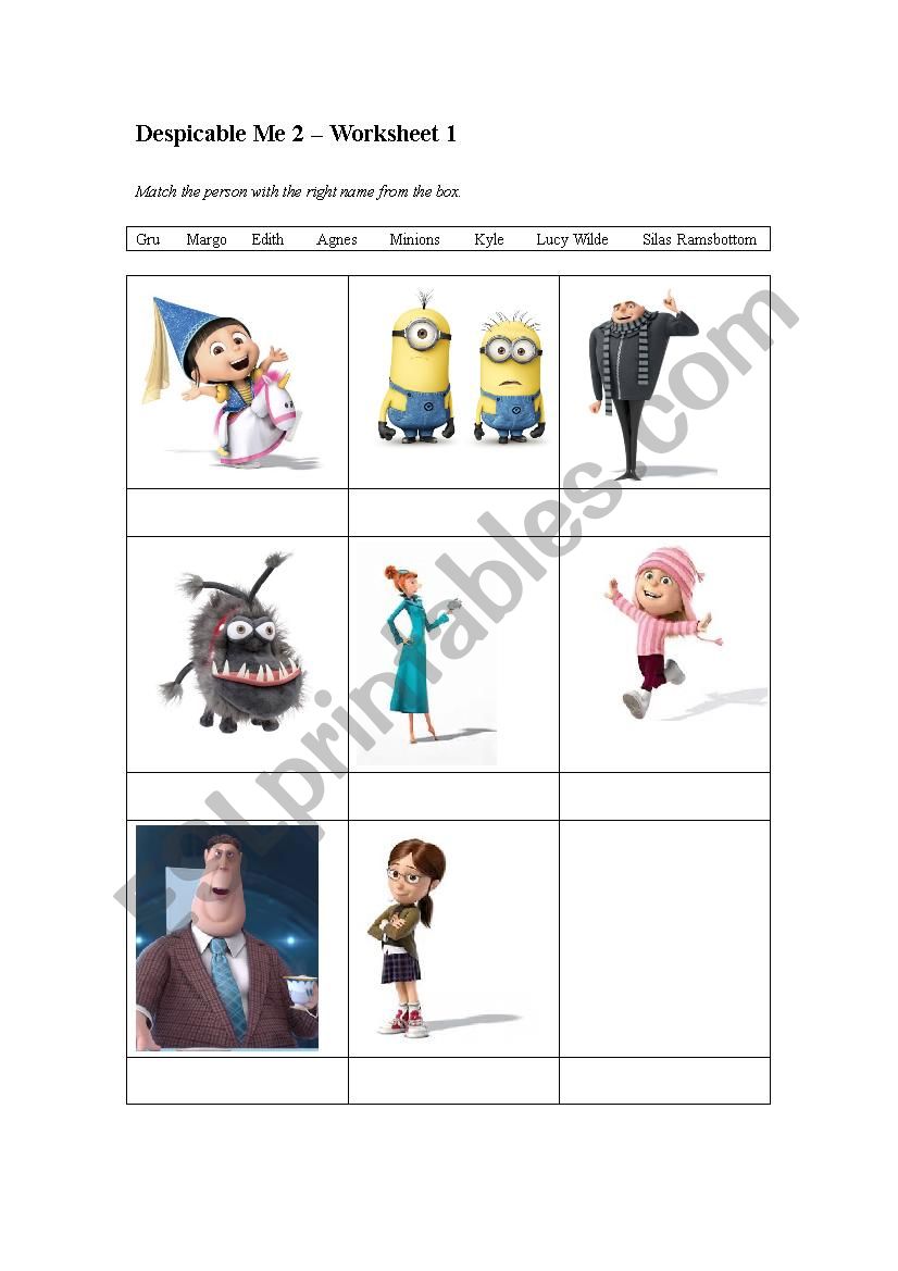 Despicable me 2 - Character Matching