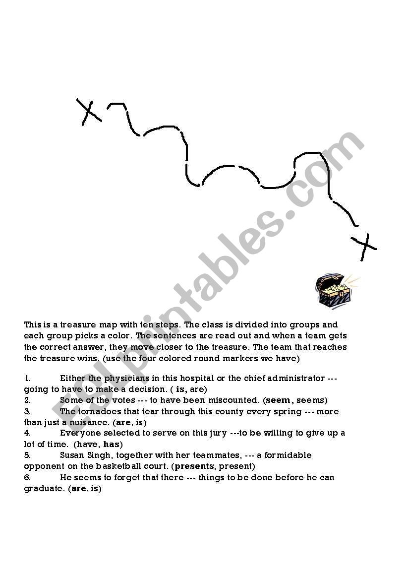 Treasure map!!! PREPS worksheet