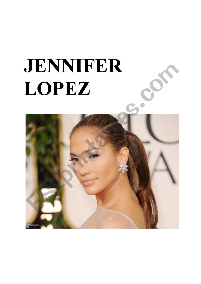 Jennifer Lopez worksheet