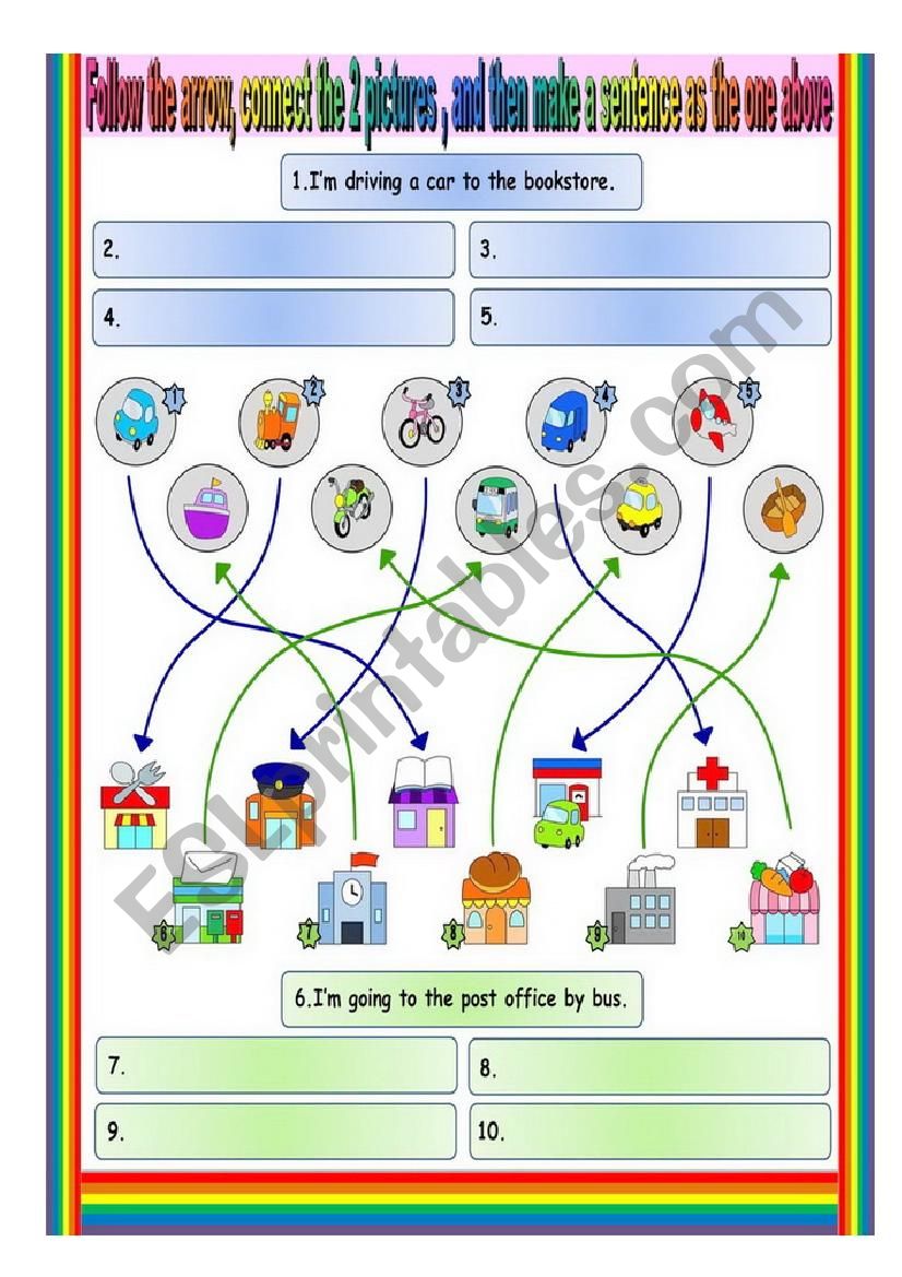 Transport+places worksheet