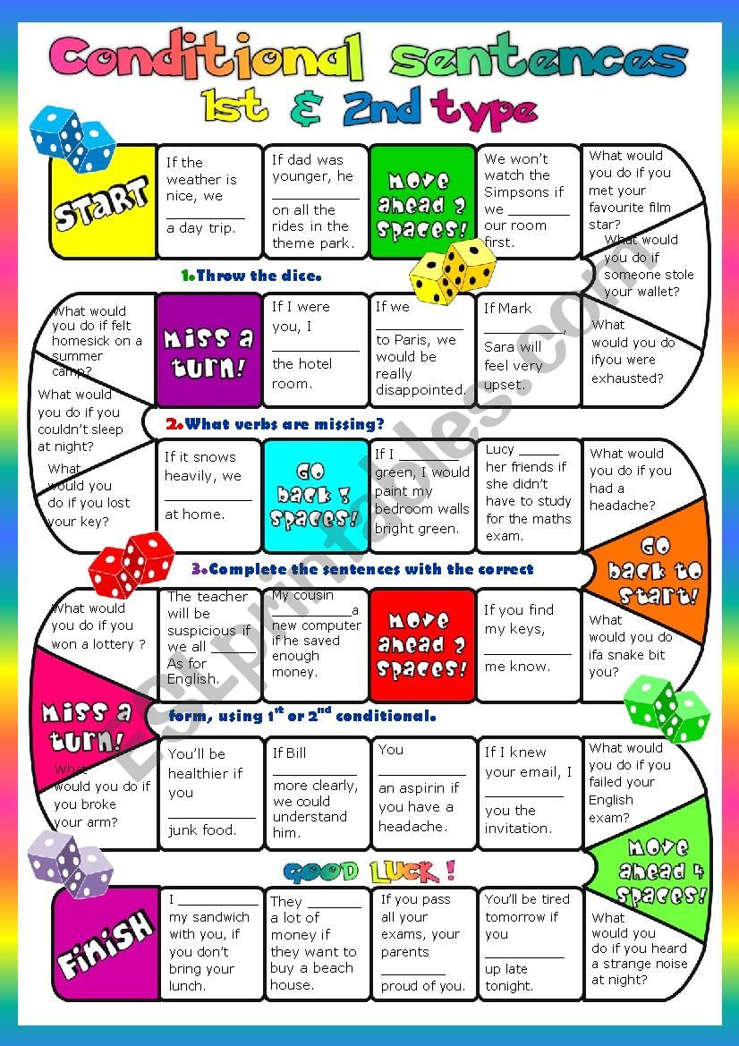 Conditional sentences - type 1&2 - boardgame