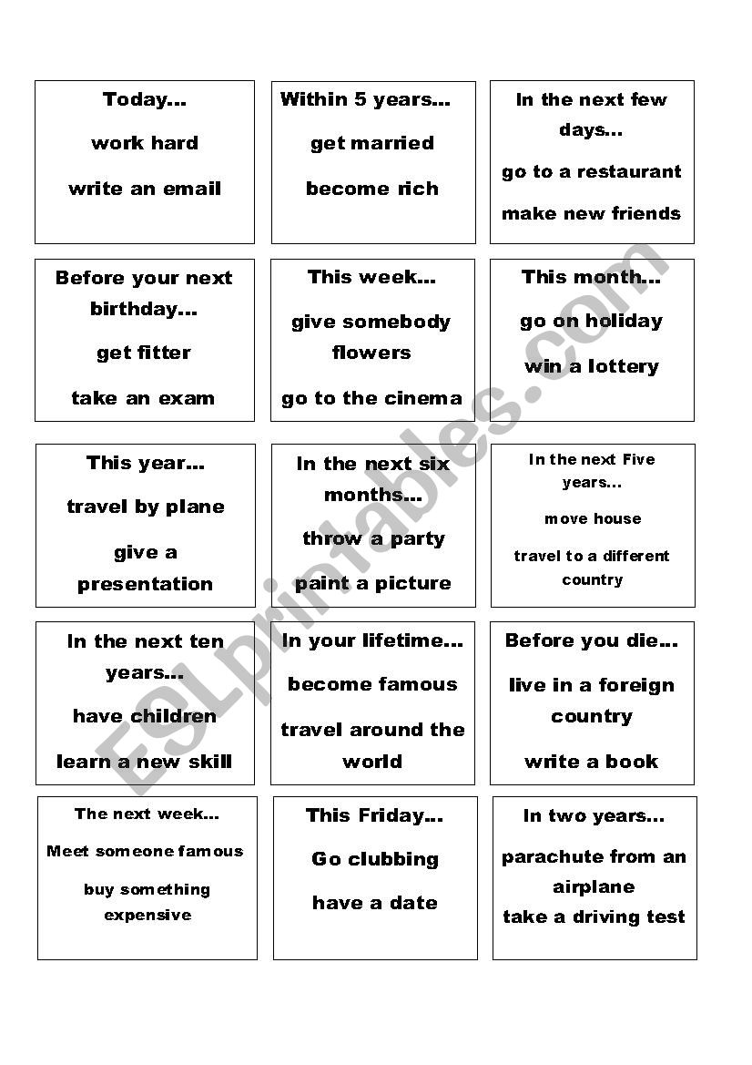 Simple future Will. Cards and time expressions