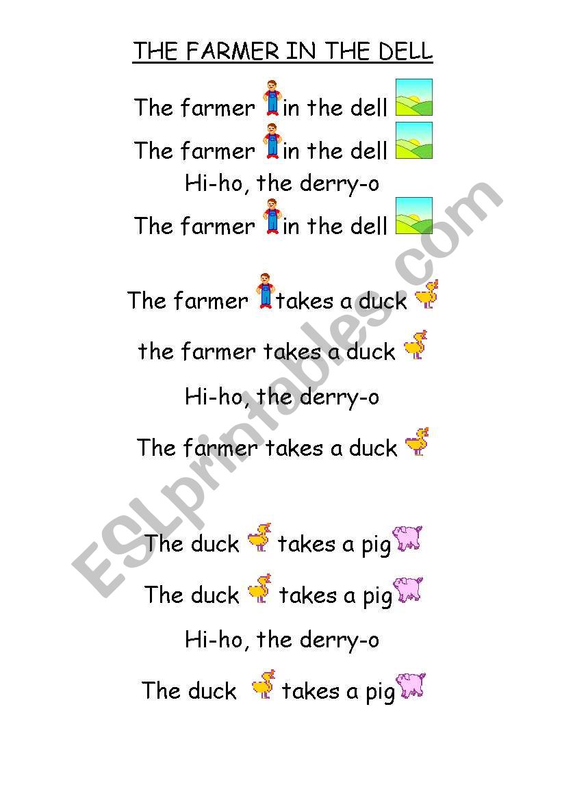 the farmer in the dell worksheet
