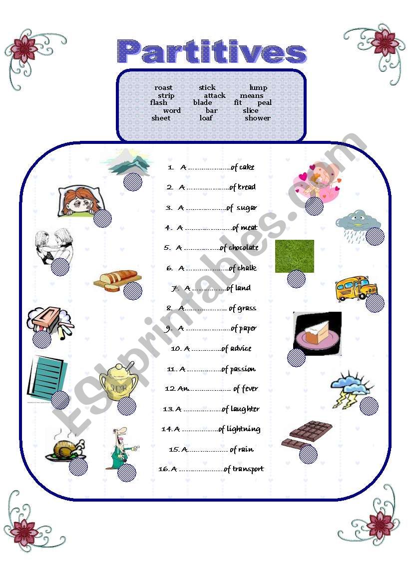 Partitives worksheet