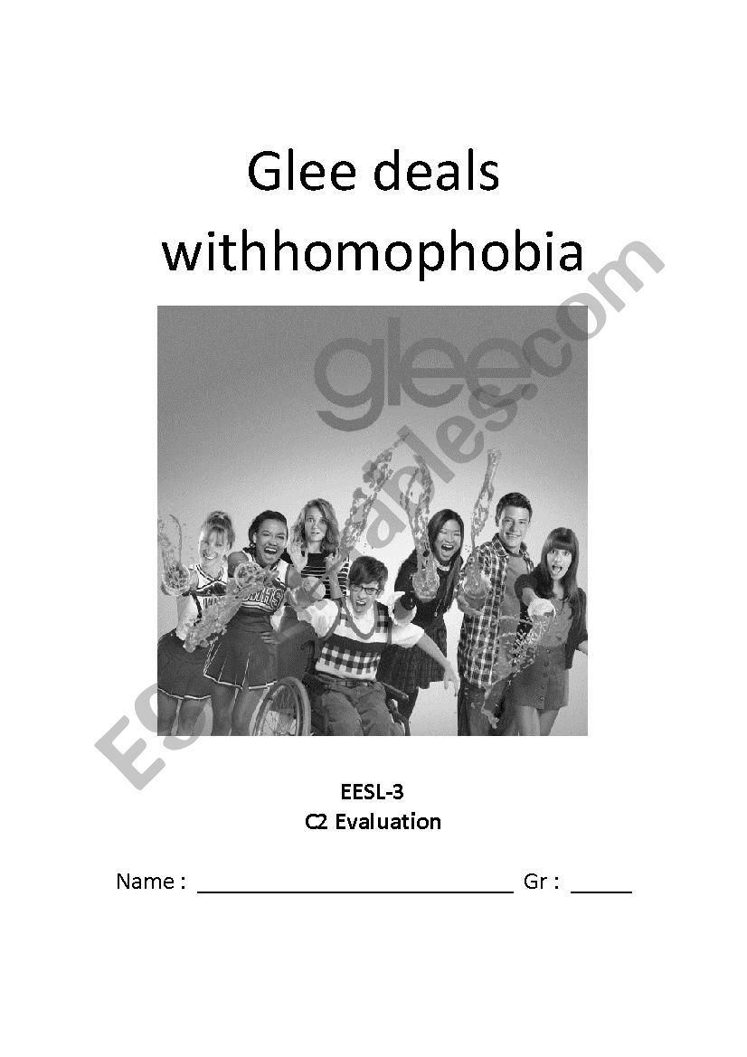 Glee deals with homophobia worksheet