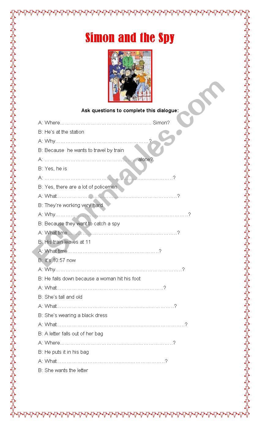 Simon and the Spy worksheet