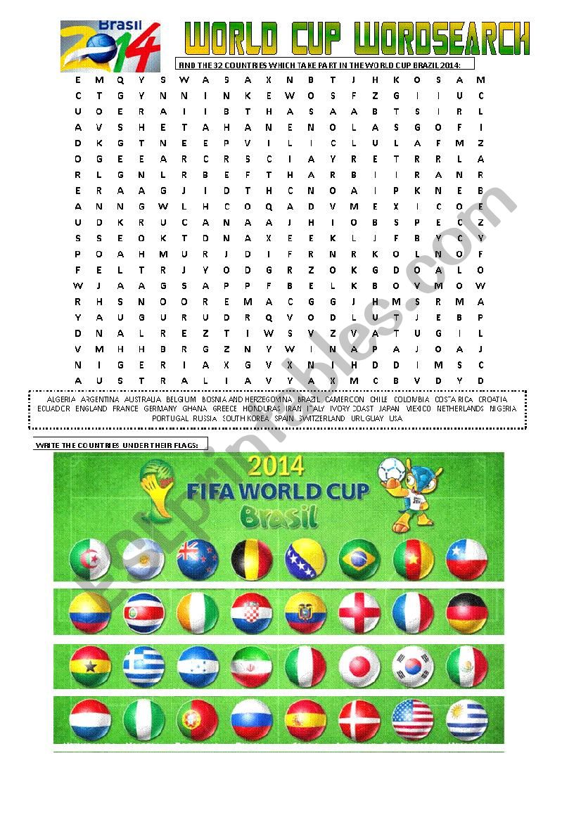 BRAZIL 2014: COUNTRIES & FLAGS