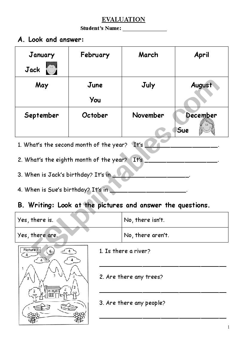 English test 5 worksheet