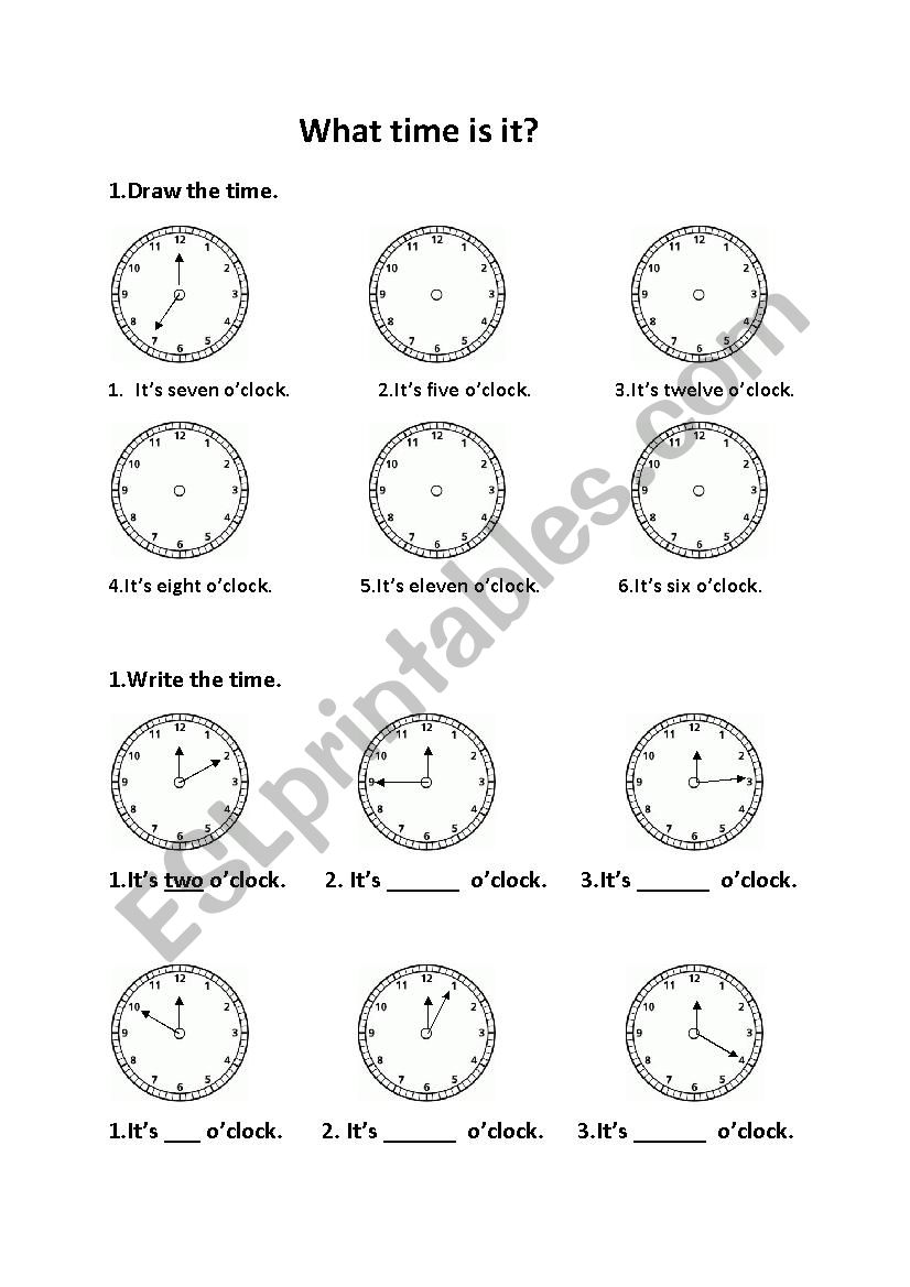 What time is it? worksheet